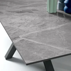 Tavolo Allungabile 180/240x100 cm in Pietra Sinterizzata Effetto Marmo - Loggia