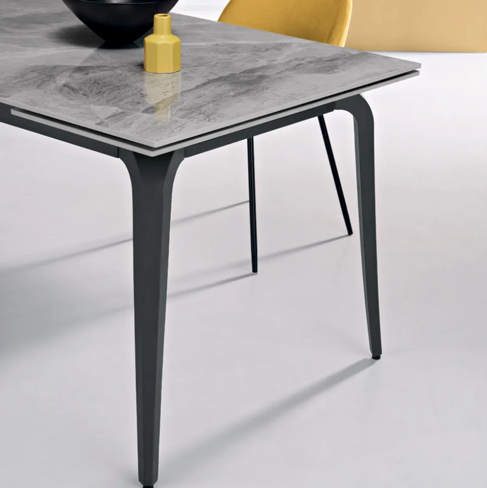 Tavolo Allungabile 160/240x90 cm in Pietra Sinterizzata Effetto Marmo - Samus