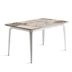 Tavolo Allungabile 160/240x90 cm in Pietra Sinterizzata Effetto Marmo - Samus