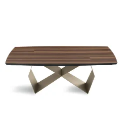 Tavolo Allungabile 200/300x100 in Rovere Impiallacciato e Metallo - Incrocio