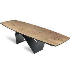Tavolo Allungabile 200/300x100 in Rovere Impiallacciato e Metallo - Incrocio