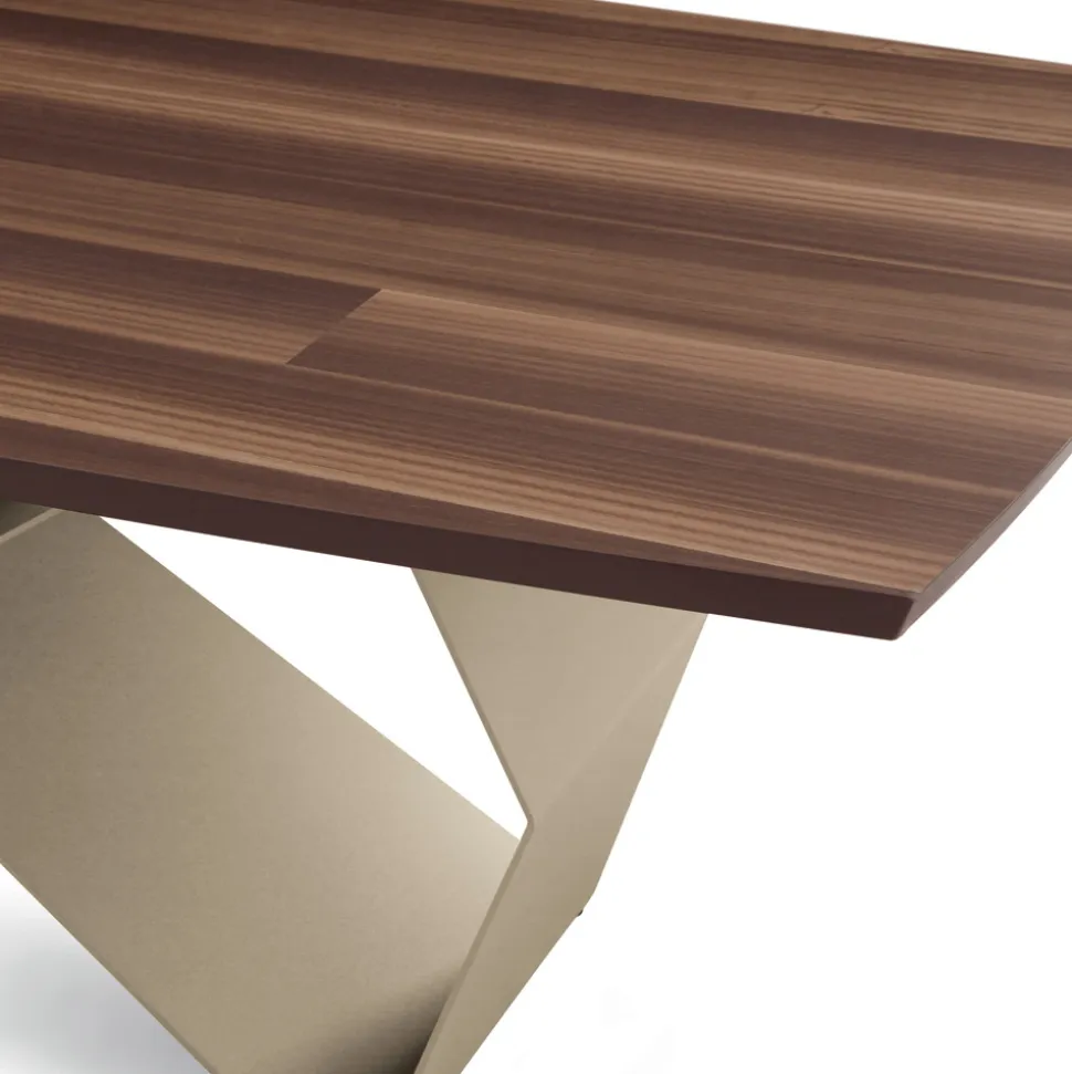 Tavolo Allungabile 200/300x100 in Rovere Impiallacciato e Metallo - Incrocio
