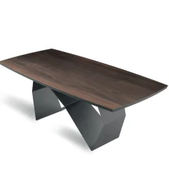 Tavolo Allungabile 200/300x100 in Rovere Impiallacciato e Metallo - Incrocio