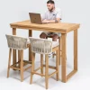 Tavolo Alto da Bar Realizzato in Teak Naturale Spazzolato - Sponda