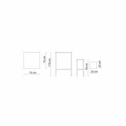 Tavolo Bar con 4 Sgabelli per Esterno in Metallo Verniciato Made in Italy - Fada