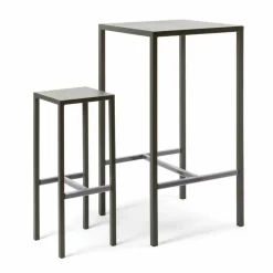 Tavolo Bar con 4 Sgabelli per Esterno in Metallo Verniciato Made in Italy - Fada