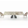 Tavolo con Allunghe Integrate e Base in Acciaio Visone Made in Italy - Dalmata