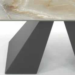 Tavolo con Allunghe Integrate e Base in Acciaio Visone Made in Italy - Dalmata