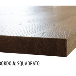 Tavolo con Piana Placcata in Rovere Massello e Base in Cristallo Made in Italy - Noelia