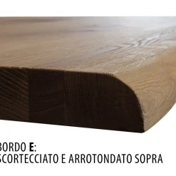 Tavolo con Piana Placcata in Rovere Massello e Base in Cristallo Made in Italy - Noelia