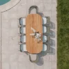 Tavolo con Piano in Teak Spazzolato con Angoli Stondati - Destinazione