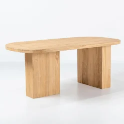 Tavolo con Piano in Teak Spazzolato con Angoli Stondati - Destinazione