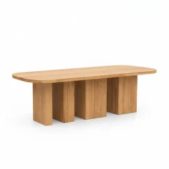 Tavolo con Piano in Teak Spazzolato con Angoli Stondati - Destinazione