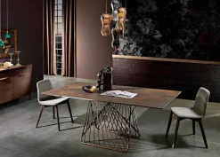 Tavolo con piano in vetroceramica moderno made in Italy, Mitia