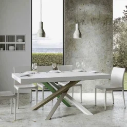 Tavolo Cucina Allungabile Fino a 440 cm in Legno e Ferro Made in Italy - Lennon