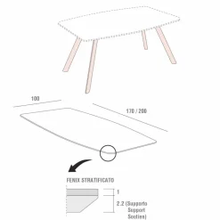 Tavolo Cucina in Fenix Stratificato e Alluminio Nero Made in Italy - Lingotto