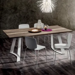 Tavolo Cucina in Hpl con Basamento in Metallo Made in Italy Pregiato - Pinocchio