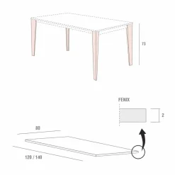 Tavolo Cucina in Metallo Verniciato con Piano in Fenix Made in Italy - Efisto