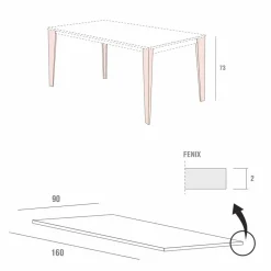 Tavolo Cucina in Metallo Verniciato con Piano in Fenix Made in Italy - Efisto