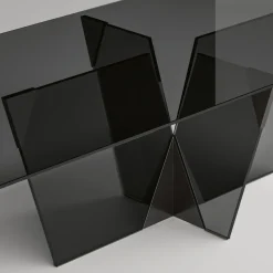 Tavolo Cucina Rettangolare con Piano e Base in Vetro Made in Italy - Tiseo