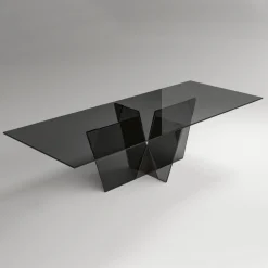 Tavolo Cucina Rettangolare con Piano e Base in Vetro Made in Italy - Tiseo