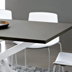 Tavolo da Cucina in Fenix e Metallo Bianco di Qualità Made in Italy - Carlino