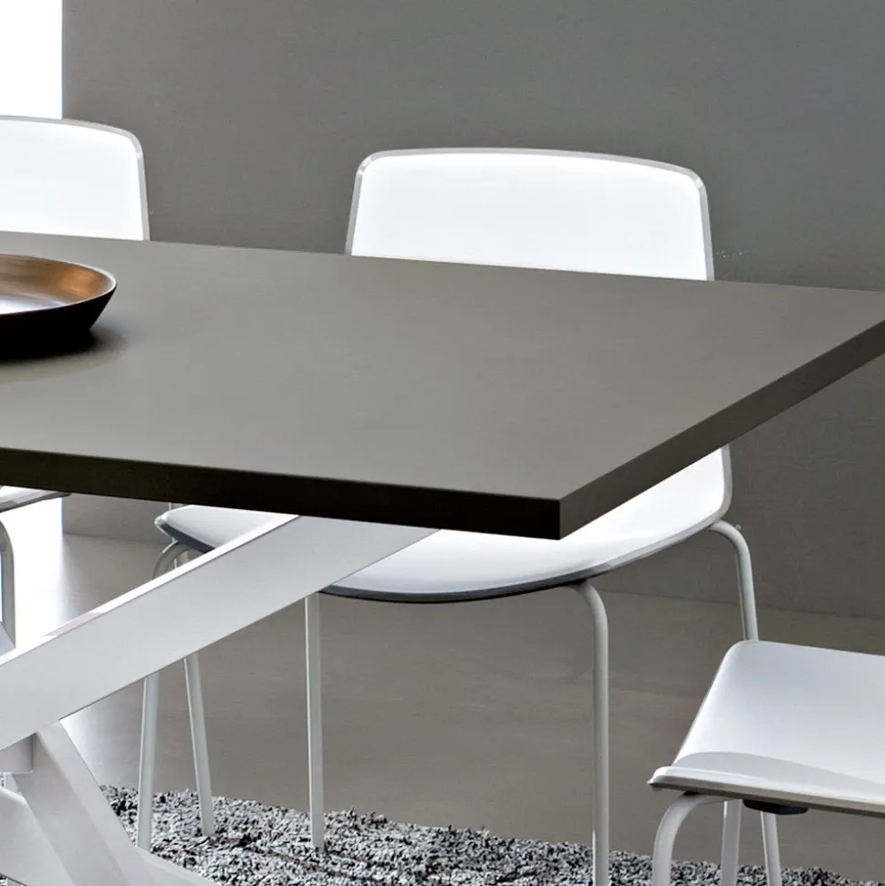 Tavolo da Cucina in Fenix e Metallo Bianco di Qualità Made in Italy - Carlino