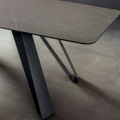 Tavolo da Cucina in Hpl con Base in Metallo Antracite Made in Italy - Aresto