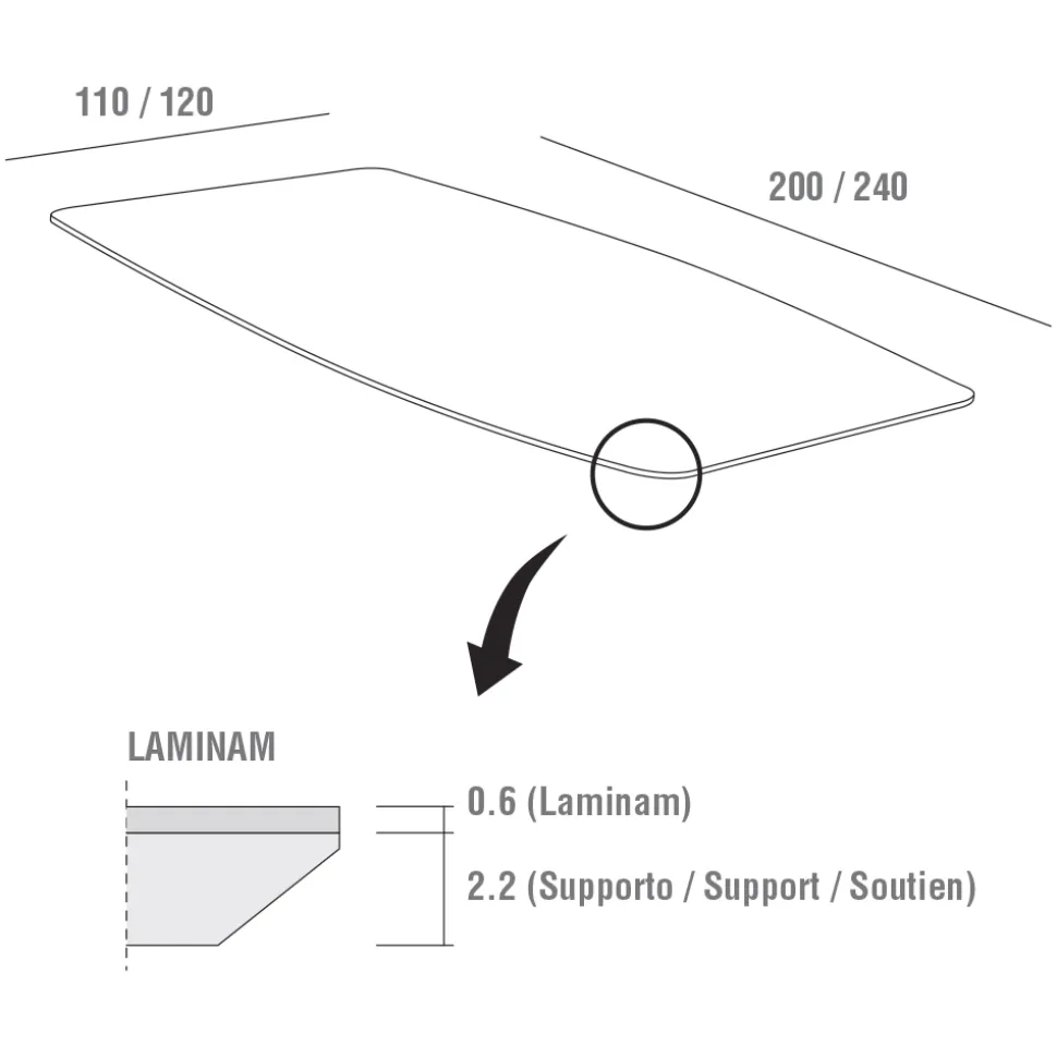 Tavolo da Cucina in Laminam con Struttura in Metallo Made in Italy - Carlino
