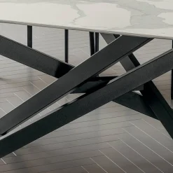 Tavolo da Cucina in Laminam con Struttura in Metallo Made in Italy - Carlino