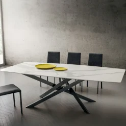 Tavolo da Cucina in Laminam con Struttura in Metallo Made in Italy - Carlino