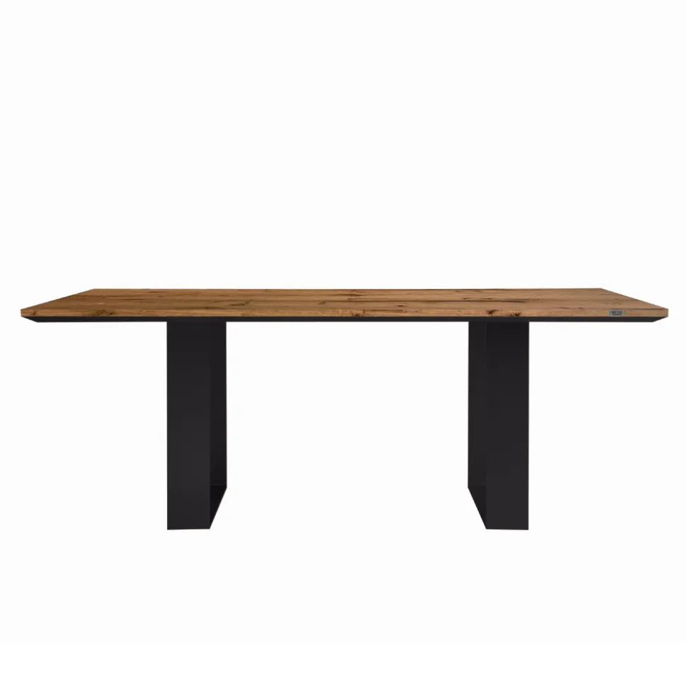 Tavolo da Cucina in Legno Massello e Gambe in Ferro Made in Italy - Pegasus