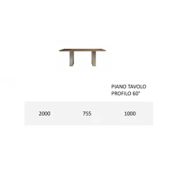 Tavolo da Cucina in Legno Massello e Gambe in Ferro Made in Italy - Pegasus