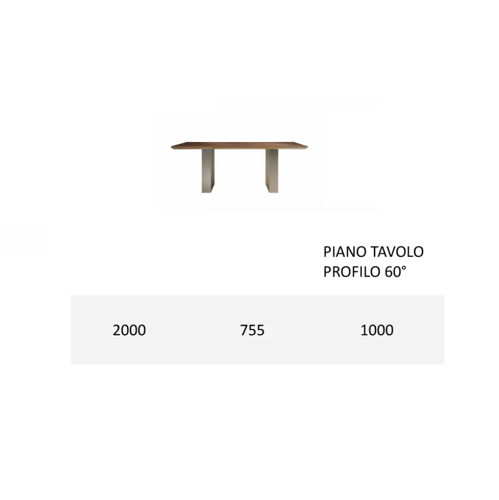 Tavolo da Cucina in Legno Massello e Gambe in Ferro Made in Italy - Pegasus