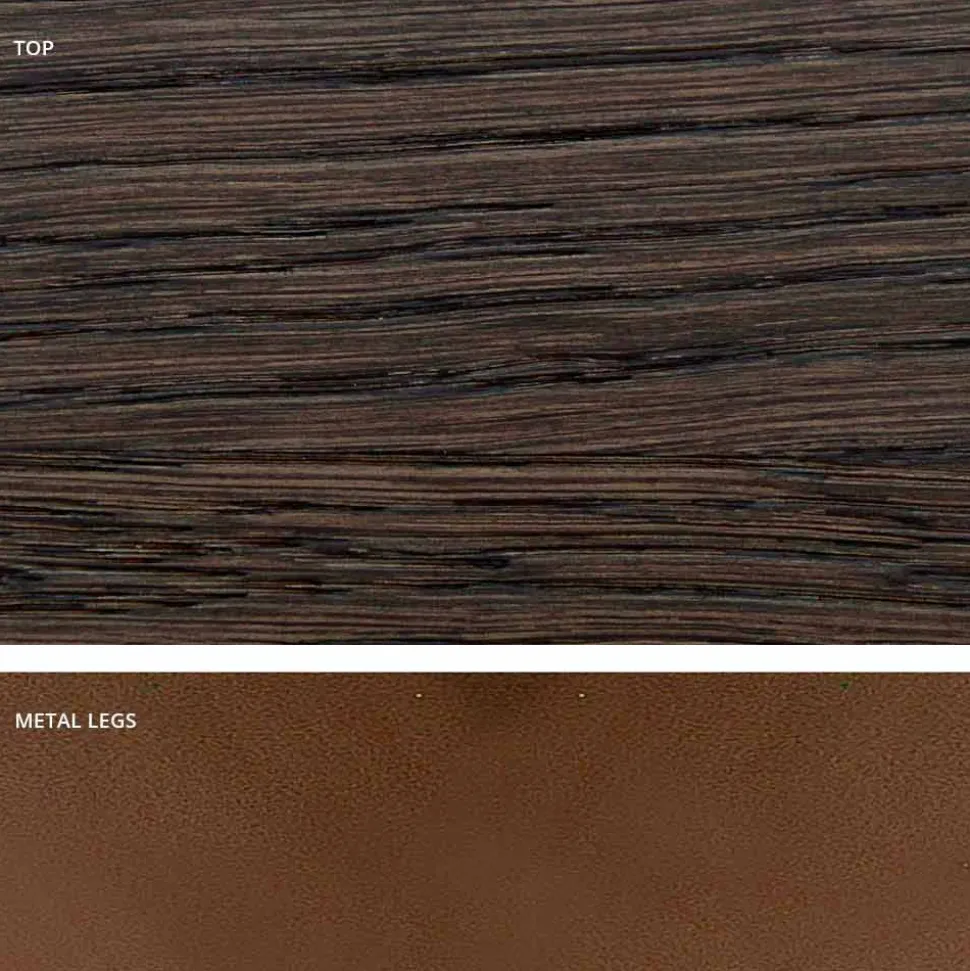 Tavolo da cucina in legno massellato e metallo made in Italy, Flora