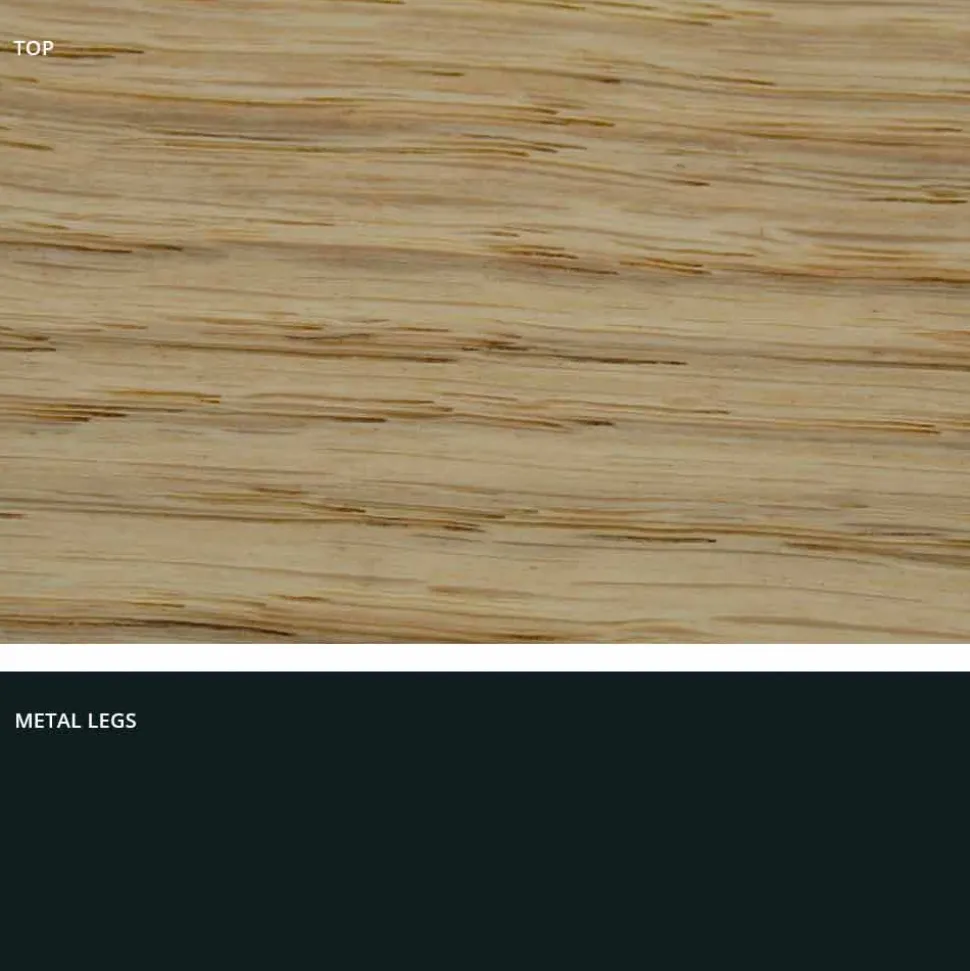 Tavolo da cucina in legno massellato e metallo made in Italy, Flora