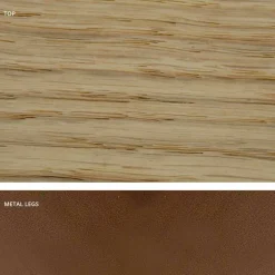 Tavolo da cucina in legno massellato e metallo made in Italy, Flora