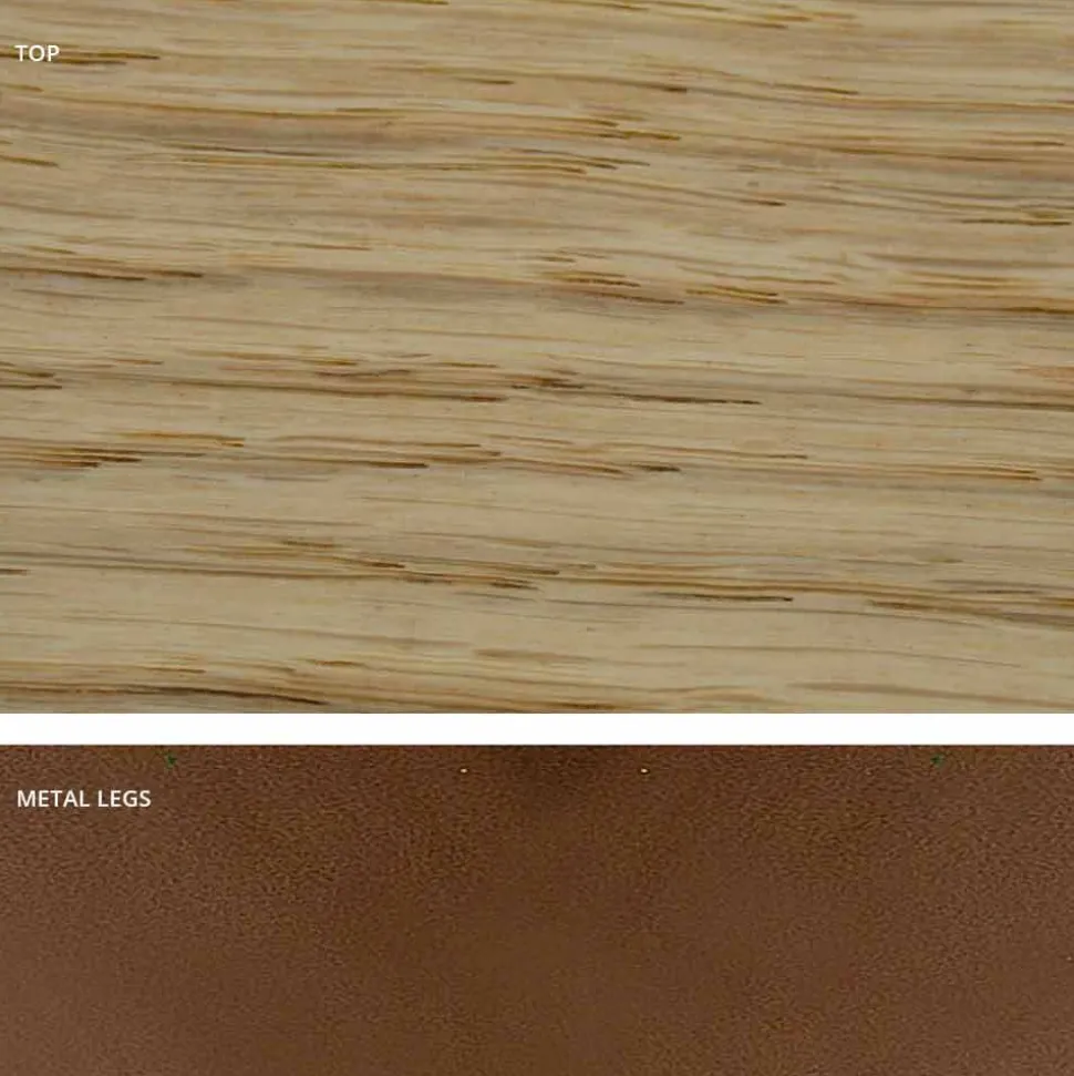 Tavolo da cucina in legno massellato e metallo made in Italy, Flora
