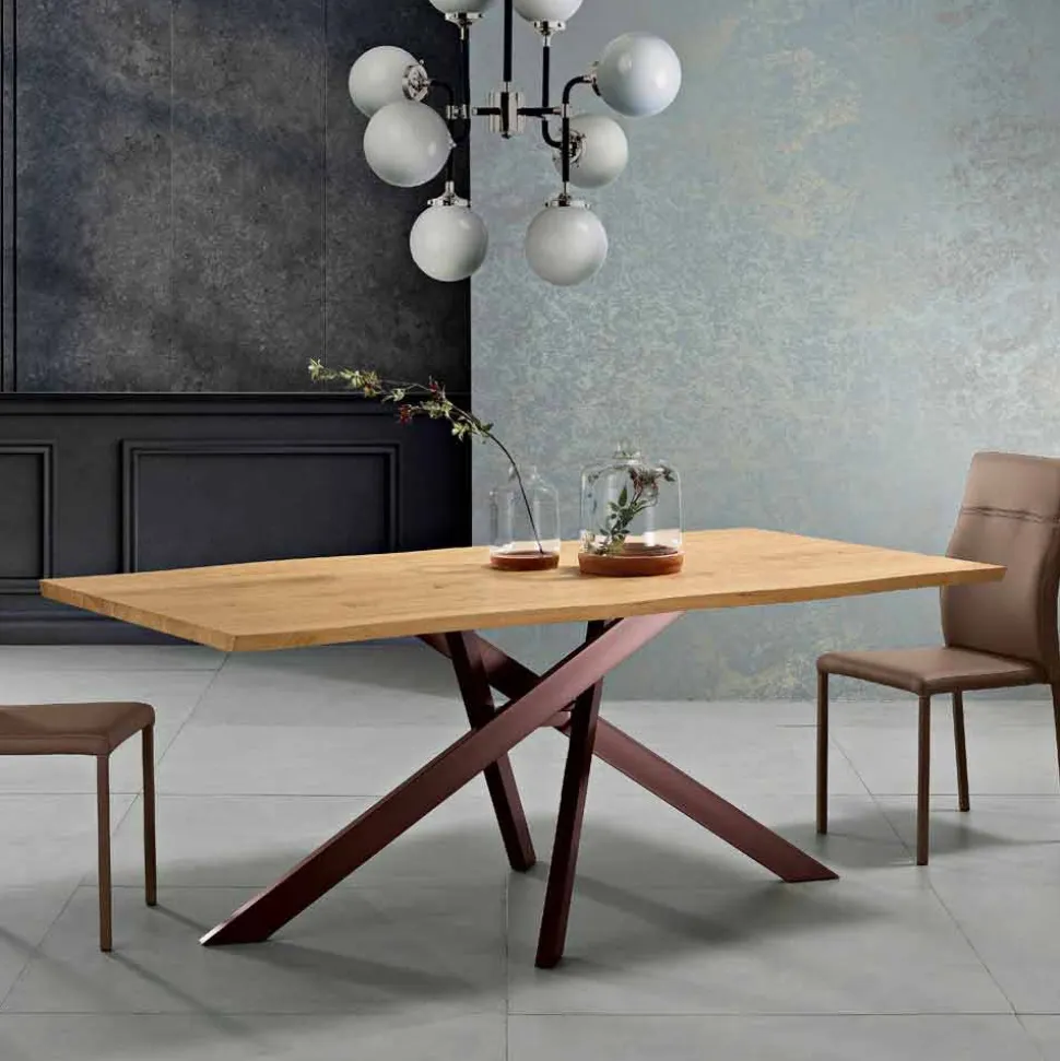 Tavolo da cucina in legno massellato di design made in Italy, Dionigi