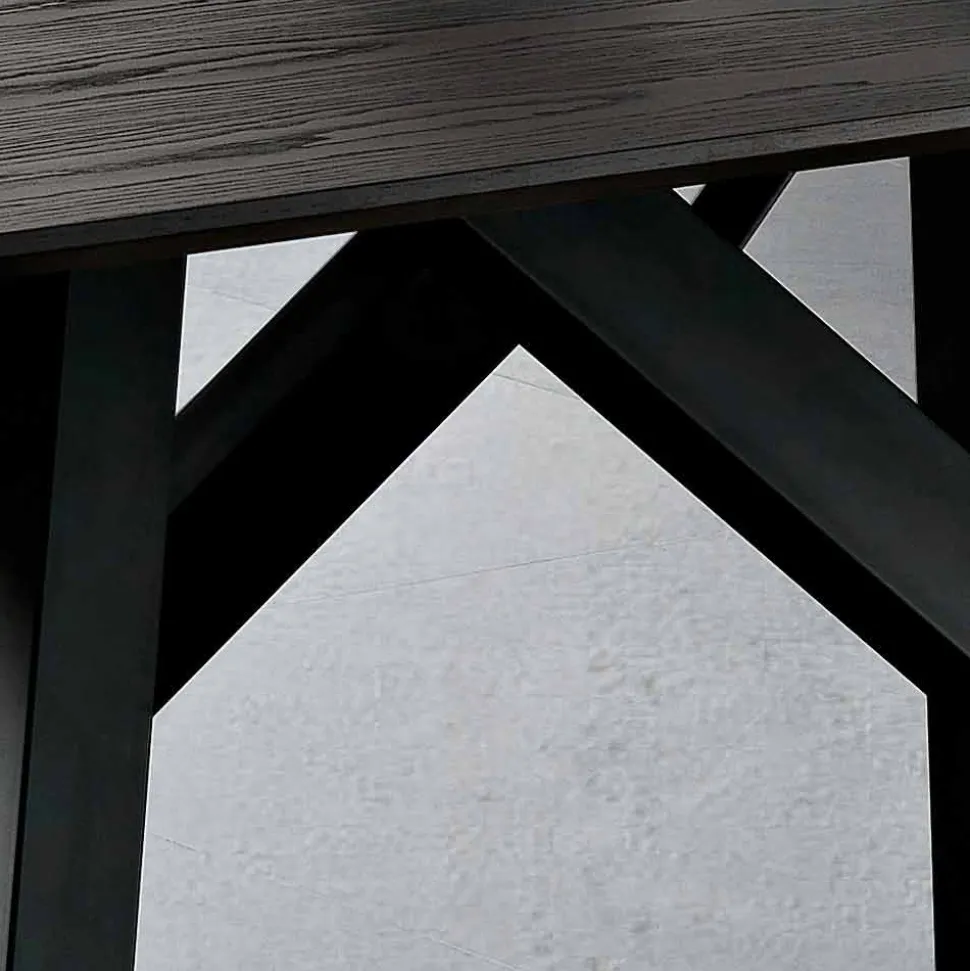 Tavolo da cucina in legno MDF e metallo fatto in Italia, Wilmer