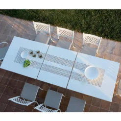 Tavolo da Esterno Allungabile Fino a 320 cm in Acciaio Zincato Made in Italy -Pearl