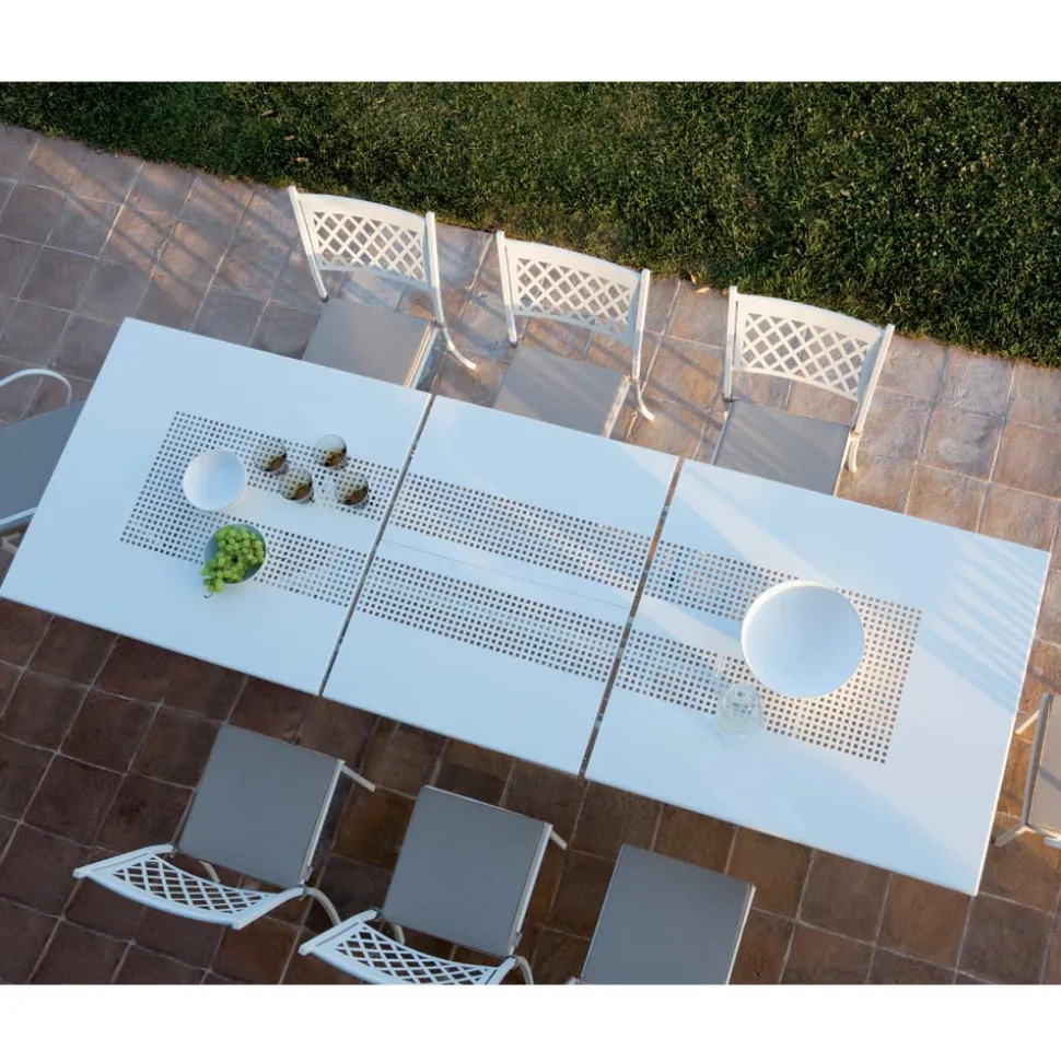 Tavolo da Esterno Allungabile Fino a 320 cm in Acciaio Zincato Made in Italy -Pearl