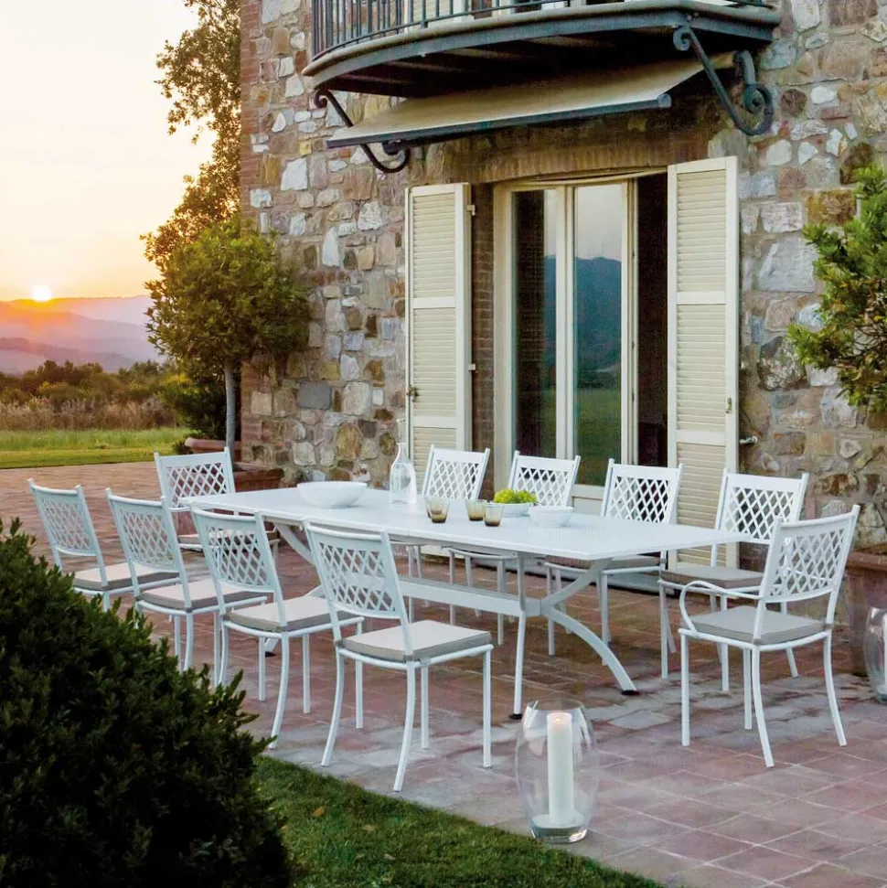 Tavolo da Esterno Allungabile Fino a 320 cm in Acciaio Zincato Made in Italy -Pearl