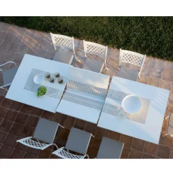 Tavolo da Esterno Allungabile Fino a 320 cm in Acciaio Zincato Made in Italy -Pearl