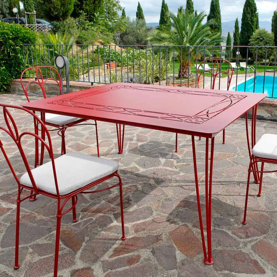 Tavolo da Esterno, Artigianale, in Ferro Verniciato Made in Italy - Zagato