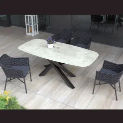 Tavolo da Esterno con Base in Alluminio e Piano in HPL Stratificato 12mm - Zefiro