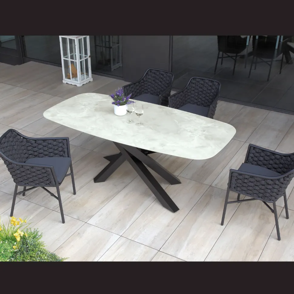 Tavolo da Esterno con Base in Alluminio e Piano in HPL Stratificato 12mm - Zefiro