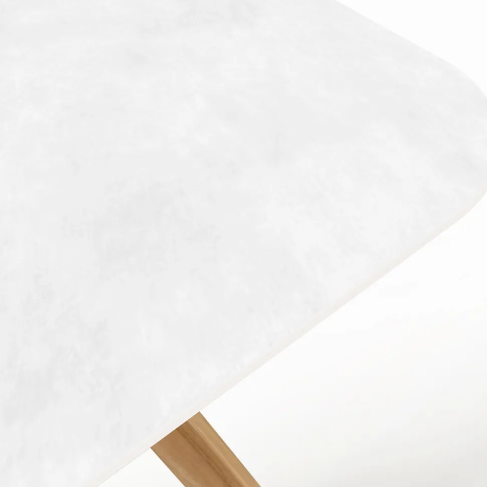 Tavolo da Esterno con Base in Legno e Piano in Ceramica Total White - Infinity