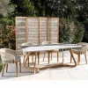 Tavolo da Esterno con Base in Legno e Piano in Ceramica Panda White - Infinity