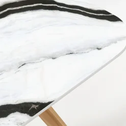 Tavolo da Esterno con Base in Legno e Piano in Ceramica Panda White - Infinity